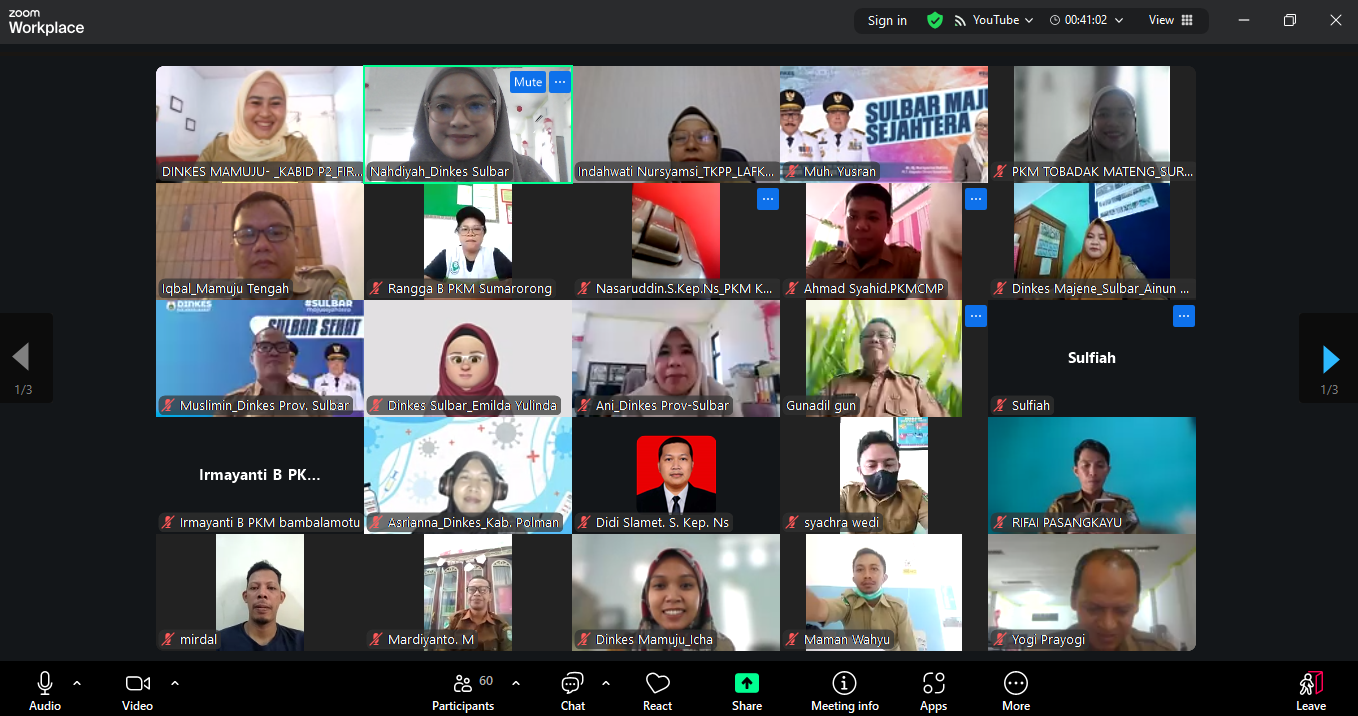 Dinas Kesehatan Provinsi Sulawesi Barat menggelar Pertemuan Evaluasi Cakupan Imunisasi Tahun 2025 secara daring melalui Zoom Meeting